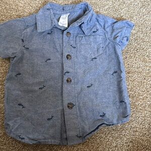Carters 6 mo button up shirt with whales